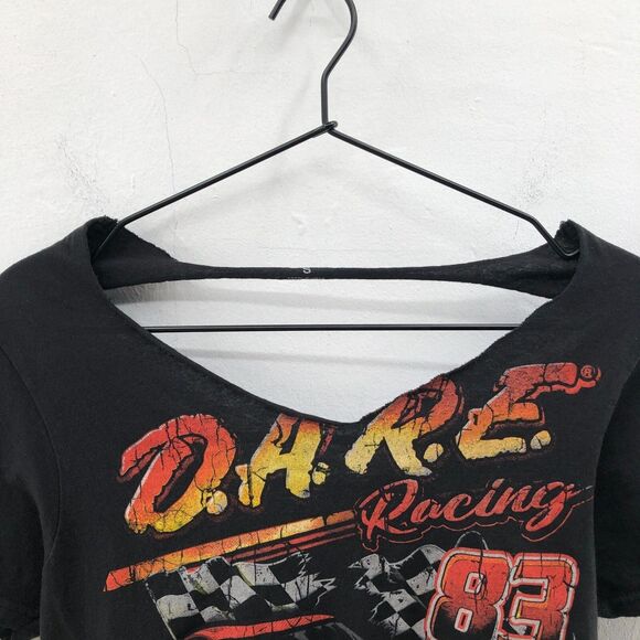 Dare To Keep Kids Off Drugs Distressed Up-Cycled T Shirt Black Sz S 100% Cotton - Picture 4 of 10